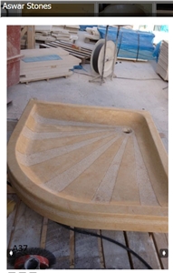 Hebron Gold Limestone Shower Base