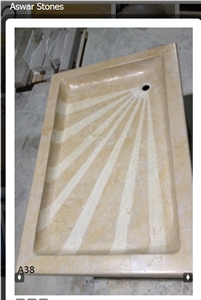 Hebron Gold Limestone Shower Base