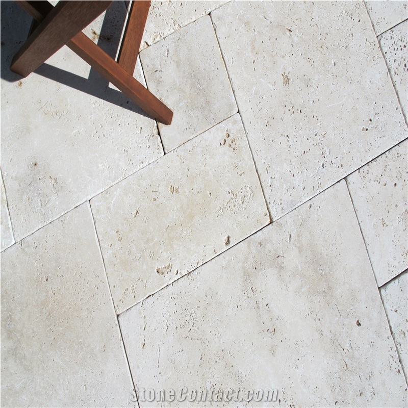 Vanilla - Liniert - Classic Travertine Slabs & Tiles, Turkey White Travertine