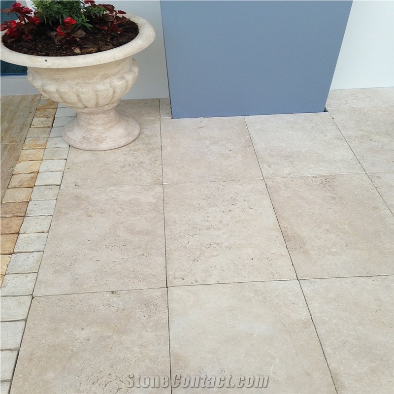 Vanilla - Liniert - Classic Travertine Slabs & Tiles, Turkey White Travertine