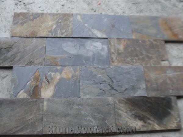 China Multicolor/ Rusty Flooring Slate,Slate Tile,Rust Slate Paving Stone, Golden Yellow Slate Wall Covering