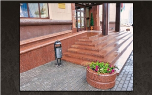 Red Granite Steps and Rampants