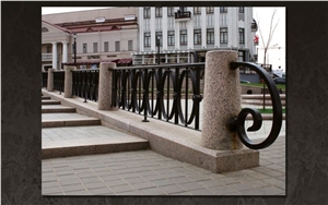 Red Letnerechensky Granite Banisters, Steps, Pier Caps
