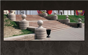 Red Letnerechensky Granite Banisters, Steps, Pier Caps