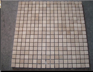 New Botticino Marble Aged Mosaic, Botticino Classico Beige Marble Mosaic