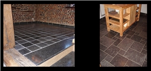 Vieux Mazy Fonce - Pierre Bleue Belge Slabs & Tiles, Noir De Mazy Limestone Slabs & Tiles