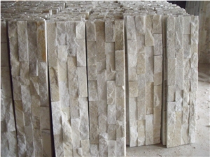 Beige Ledgestone Wall Panel,Chinese Quartzite Cultural Stone Wall Cladding,Veneer