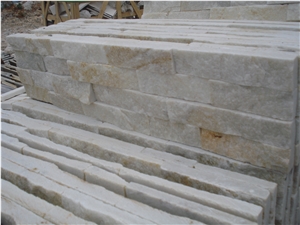 Beige Ledgestone Wall Panel,Chinese Quartzite Cultural Stone Wall Cladding,Veneer