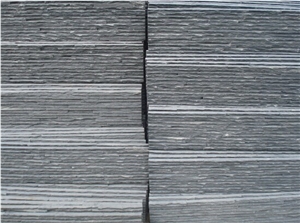 Black Quartzite Drain Board Wall Cladding, Black Cultured Stone Wall Tiles, China Wall Veneers