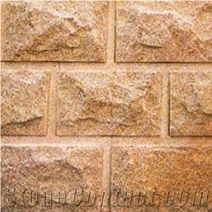 G682 Yellow Rust Stone, Exterior Walling Chinese Yellow/Beige Mushroom Stone/Granite Tiles/Cladding Stone