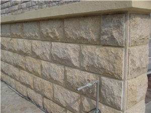 G682 Yellow Rust Stone, Exterior Walling Chinese Yellow/Beige Mushroom Stone/Granite Tiles/Cladding Stone