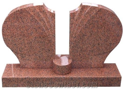 Red Granite Gravestone, Tombstone and Mounment