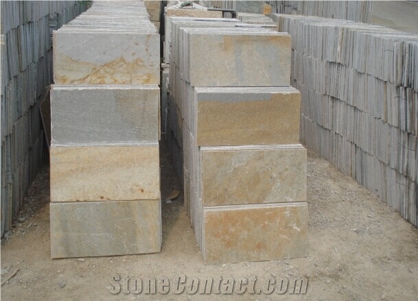 Yellow Wood Slate Tiles, Wall Cladding & Fooring Tiles
