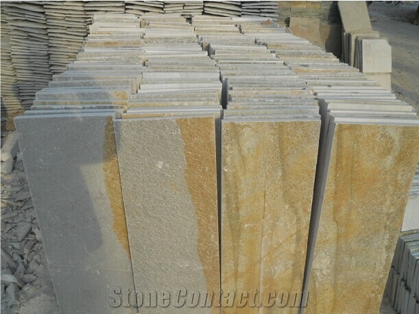 Yellow Wood Slate Tiles, Wall Cladding & Fooring Tiles