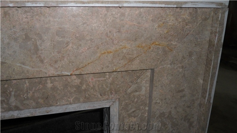 Beige Marble Fireplace