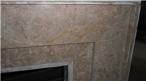 Beige Marble Fireplace