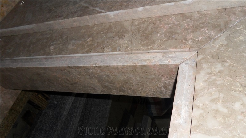 Beige Marble Fireplace