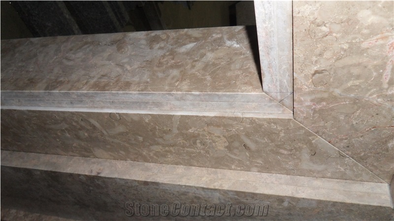 Beige Marble Fireplace