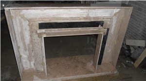 Beige Marble Fireplace