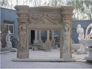 Brown Marble Fireplace