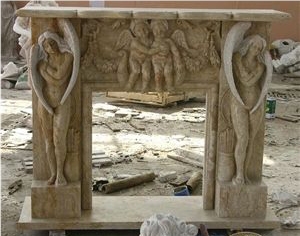 Brown Marble Fireplace