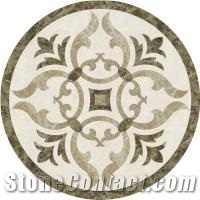 Flower Pattern, Beige Marble Medallion