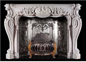 Grey Marble Fireplace