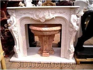 Grey Marble Fireplace