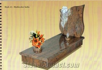 Multi Colour Granite Tombstone