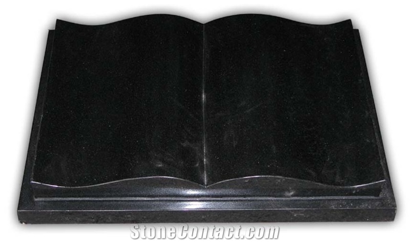 Pure Black Tombstone, Black Granite Slant Grave