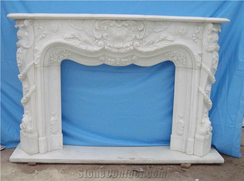 White Marble Fireplace