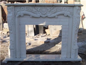 White Marble Fireplace