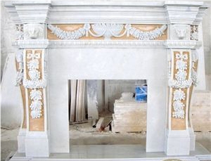 White Marble Fireplace