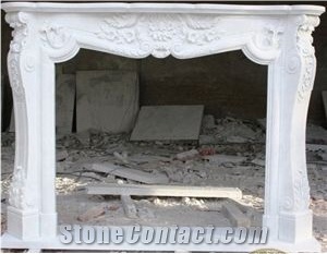 White Marble Fireplace