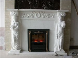 White Marble Fireplace