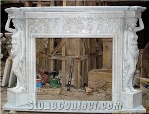 White Marble Fireplace