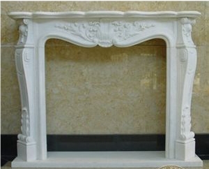 White Marble Fireplace