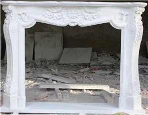 White Marble Fireplace