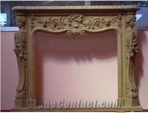 Yellow Marble Fireplace