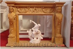 Yellow Marble Fireplace