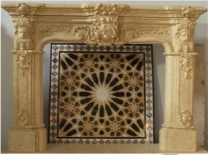 Yellow Marble Fireplace