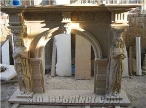 Yellow Marble Fireplace