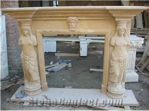 Yellow Marble Fireplace