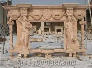 Yellow Marble Fireplace