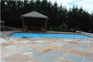 Rusty Antique Slate Pool Pavement