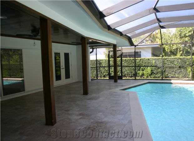 Beige Limestone Pool Coping