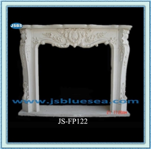 Carved Natural Marble Fireplace Mantel