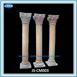 Carved Natural Stone Pillar Columns, Natural Marble Columns