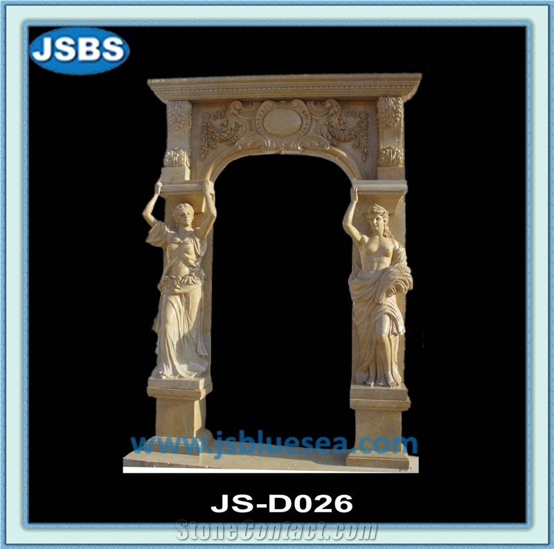 Carving Stone Door Frame, Natural White Marble Door Frame