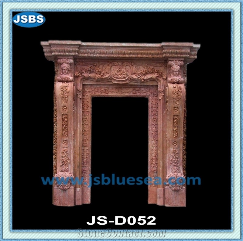 Carving Stone Door Frame, Natural White Marble Door Frame